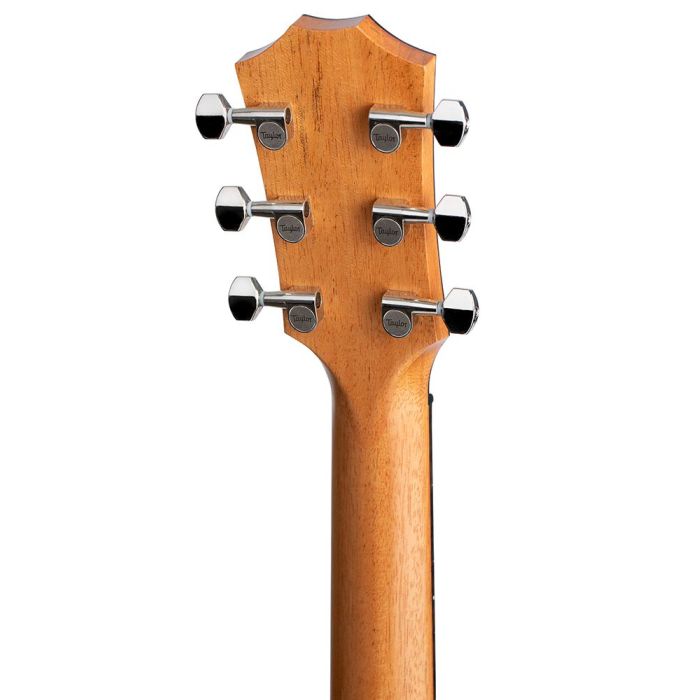 Closeup of the tuners on a Taylor GTe Urban Ash Electro Acoustic Guitar
