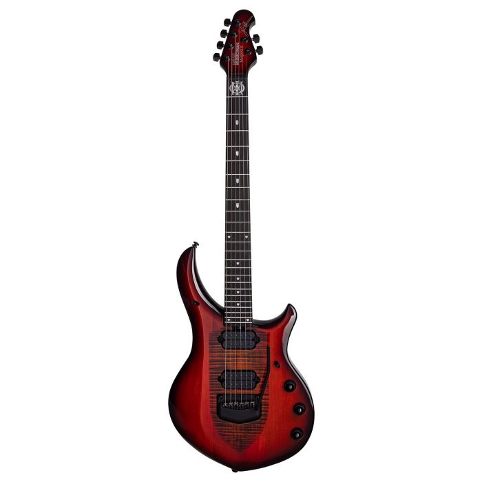 Full frontal view of a Music Man Majesty Electric Guitar, Ember Glow