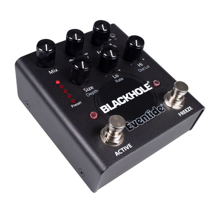 Front angled view of an Eventide Blackhole Reverb Pedal