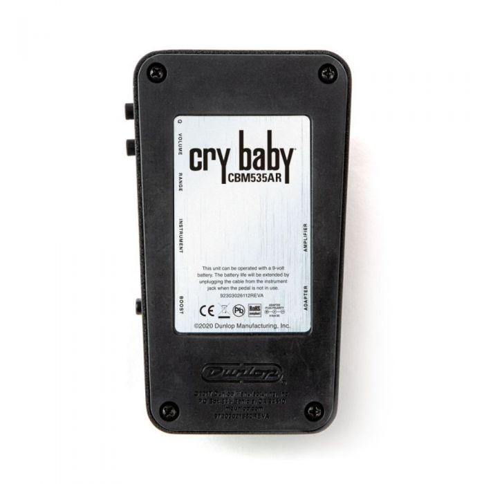 Underside view of a Dunlop Crybaby Q Mini 535Q Auto Return Wah