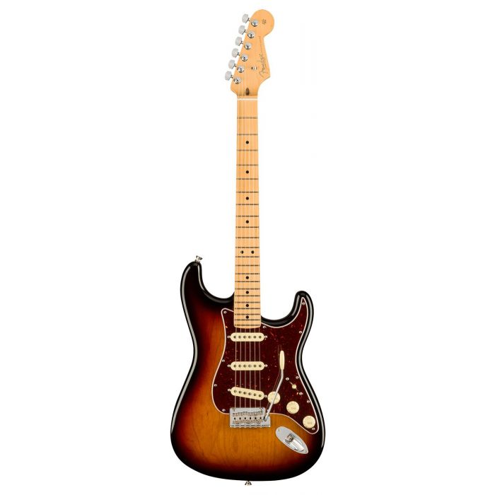 Full frontal view of a Fender American Professional II Stratocaster MN, 3-Color Sunburst