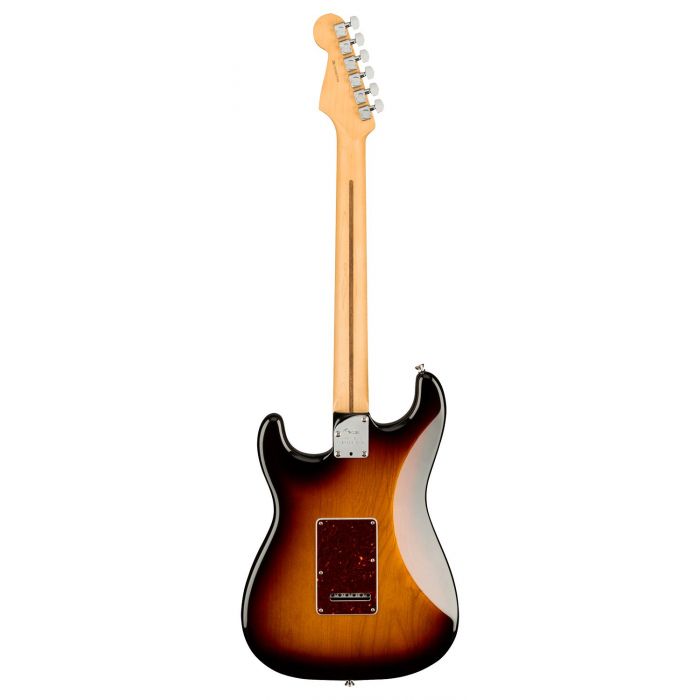 Full rear view of a Fender American Professional II Stratocaster MN, 3-Color Sunburst