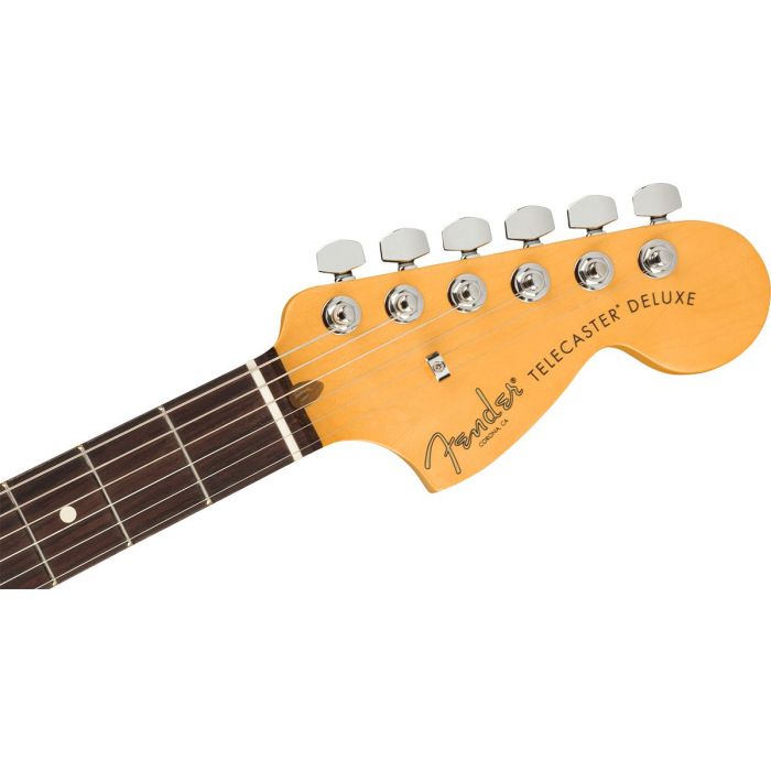 Front view of the headstock on a Fender American Professional II Telecaster Deluxe RW, 3-Color Sunburst
