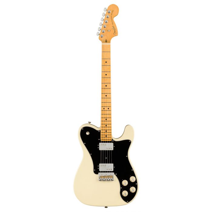 Full frontal view of a Fender American Professional II Telecaster Deluxe MN, Olympic White