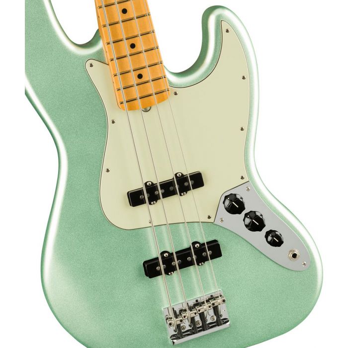 Fender American Professional II Jazz Bass Mystic Surf Green Body Detail