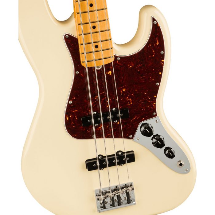 Fender American Professional II Jazz Bass Olympic White MN Front Body Detail