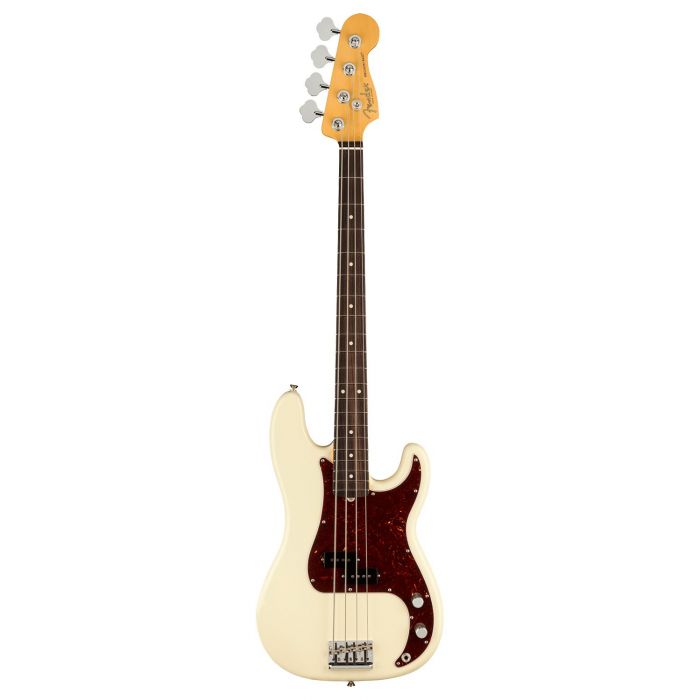 Full frontal view of a Fender American Professional II Precision Bass RW, Olympic White