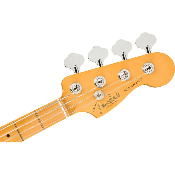 Front view of the headstock on a Fender American Professional II Precision Bass MN, 3-Color Sunburst