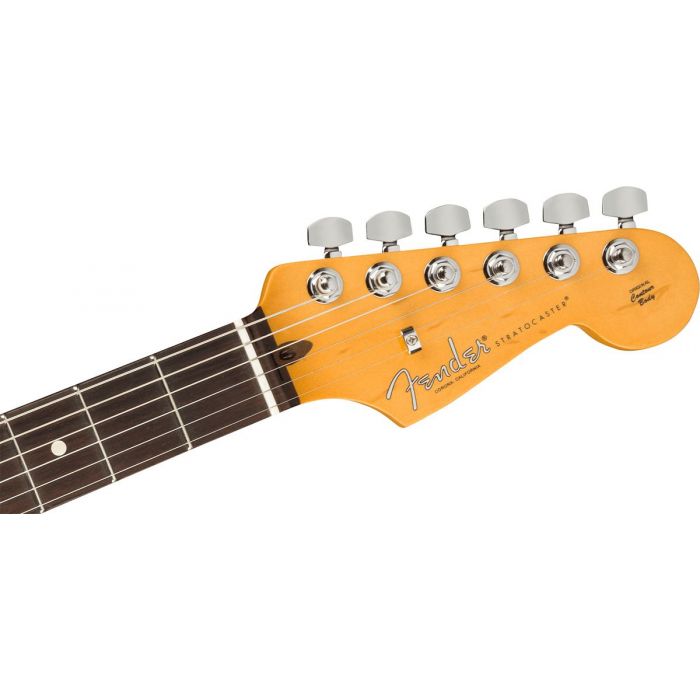 Front view of the headstock on a Fender American Professional II Stratocaster RW, 3-Color Sunburst