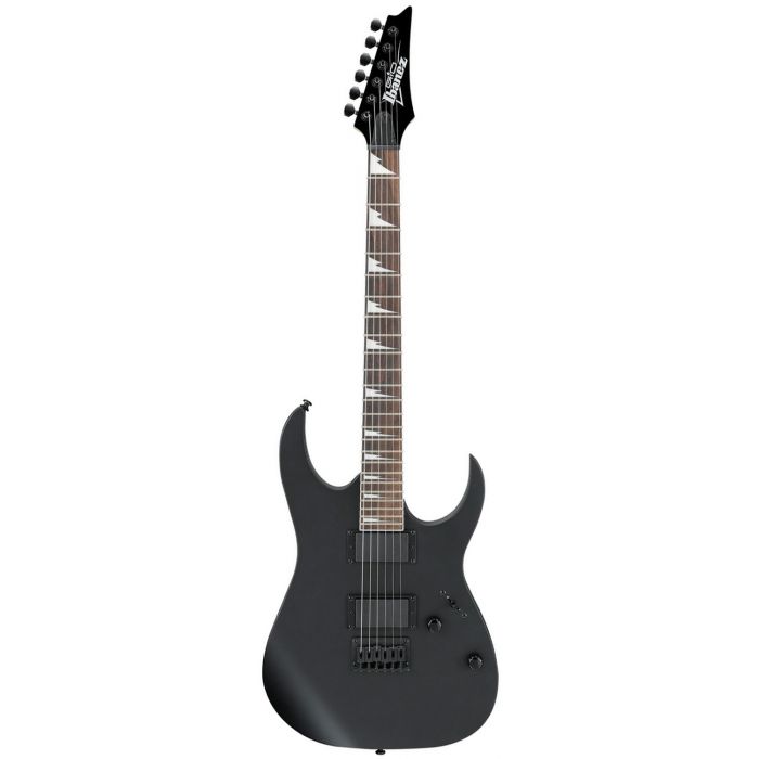 Full frontal view of a Ibanez GRG121DX Guitar in Flat Black