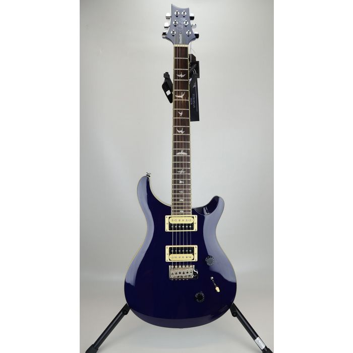 Full frontal view of a B Stock PRS SE Standard 24 Guitar, Translucent Blue