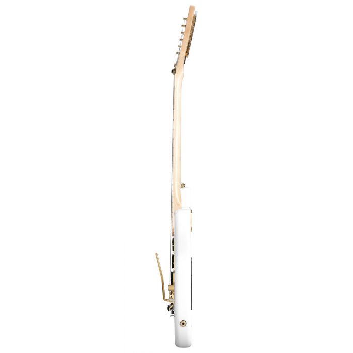 Side-on view of a Kramer Jersey Star Electric Guitar, Alpine White