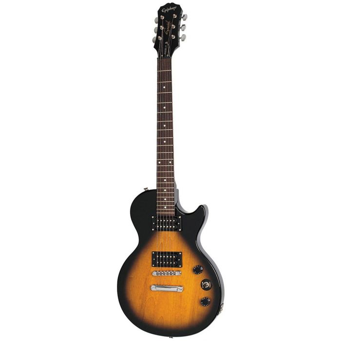 Front view of an Epiphone Les Paul Player II guitar in Vintage Sunburst