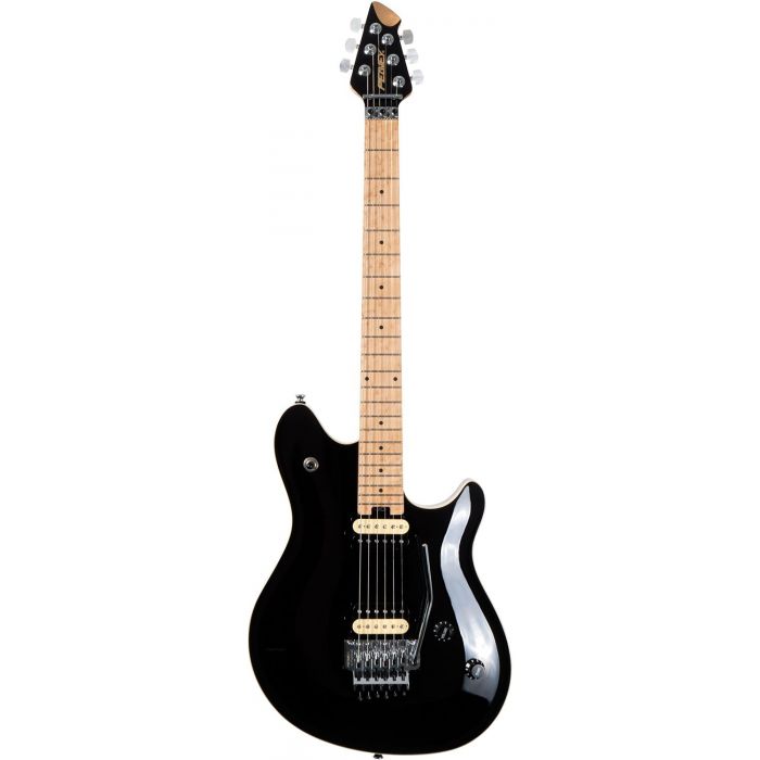 Full frontal view of a Peavey HP2 Electric Guitar Tremolo, Black