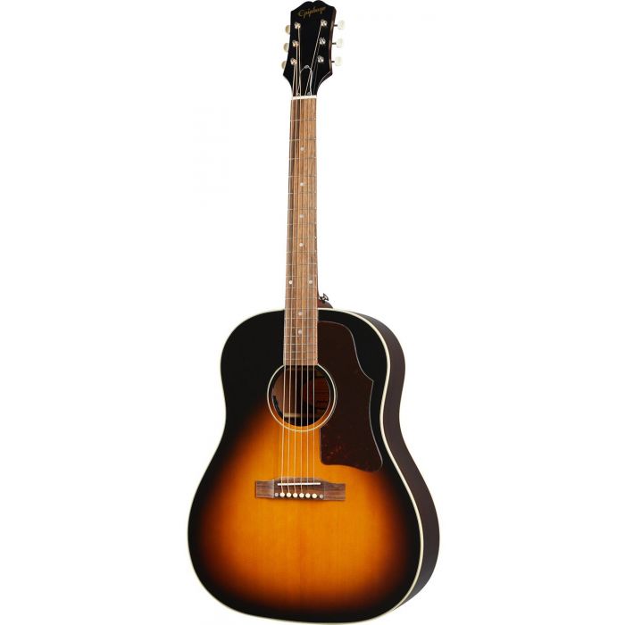 Full frontal view of an Epiphone Inspired By Gibson J-45, Aged Vintage Sunburst