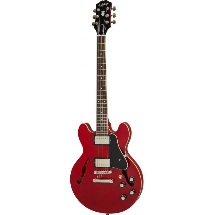 Full frontal view of an Epiphone Inspired By Gibson ES-339 Guitar, Cherry