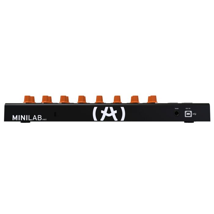 Rear View of Arturia MiniLab MkII Black and Orange Edition USB MIDI Keyboard
