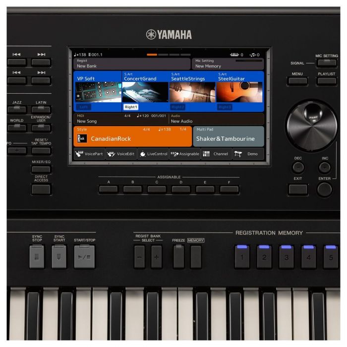 Yamaha PSR-SX700 Keyboard Display View