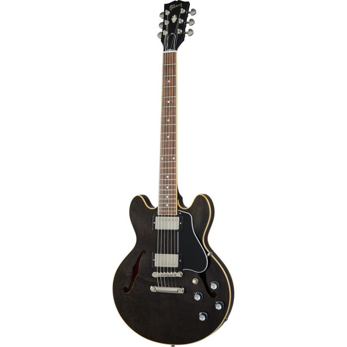 Gibson ES-339 Semi Hollow Guitar, Trans Ebony viewed from the front