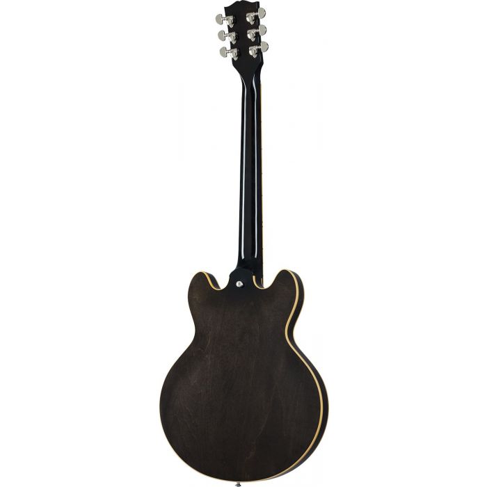 Full rear vie wof a Gibson ES-339 Semi Hollow Guitar, Trans Ebony