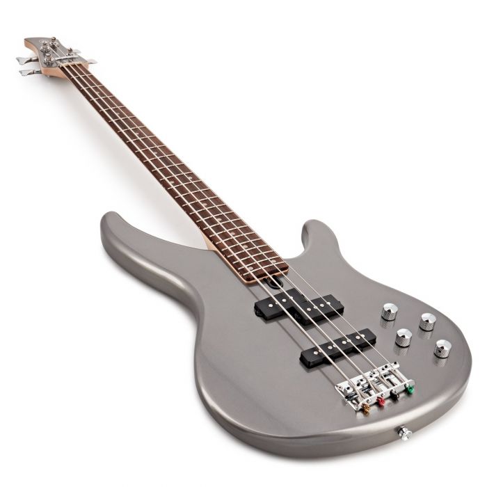 Yamaha TRBX-204 Gray Metallic Bass Front Angle 