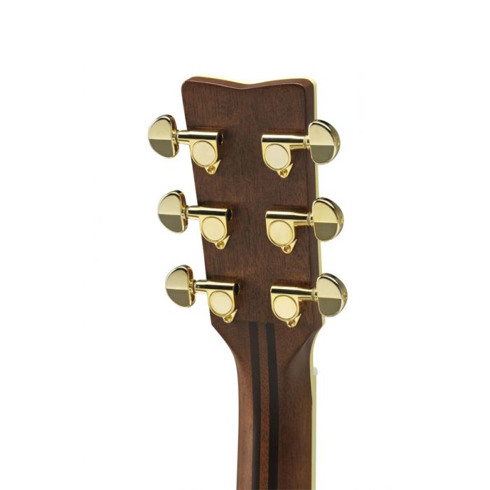 Close up of the back of the headstock on the Yamaha LL6ARE Electro Acoustic Guitar Brown Sunburst