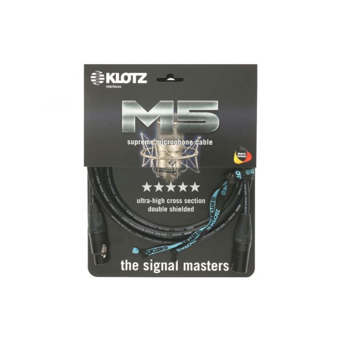 Klotz M5 XLR Microphone Cable 6m 3p F/M Packaging