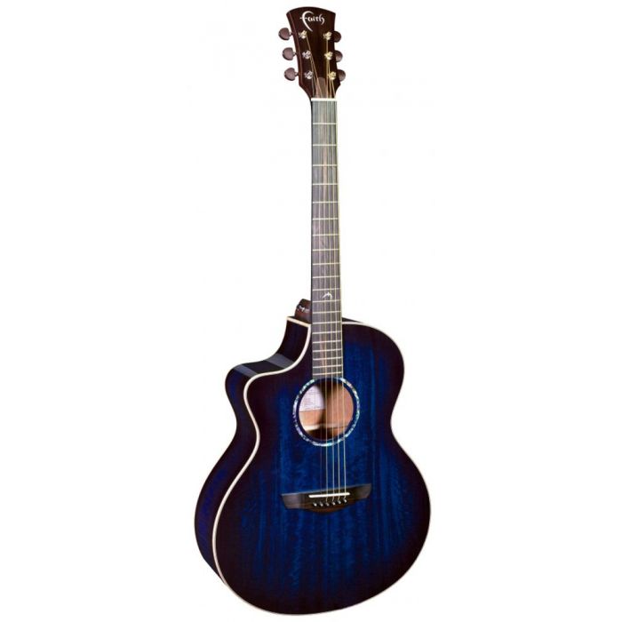 Front view of a Faith Blue Moon Venus Lefthand Electro Acoustic Guitar