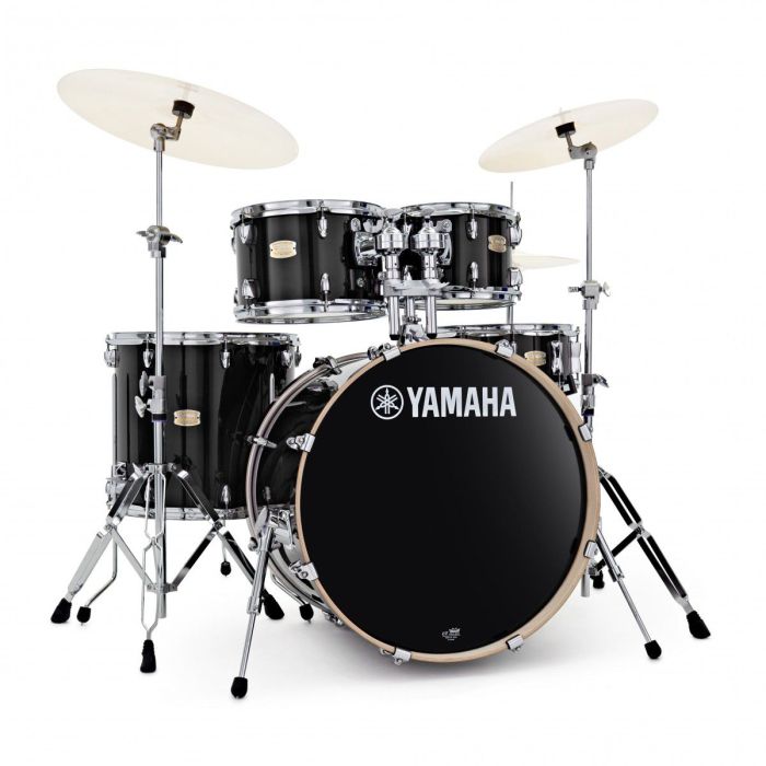 Yamaha Stage Custom 20" Drum Kit w/Hardware Pack, Raven Black front