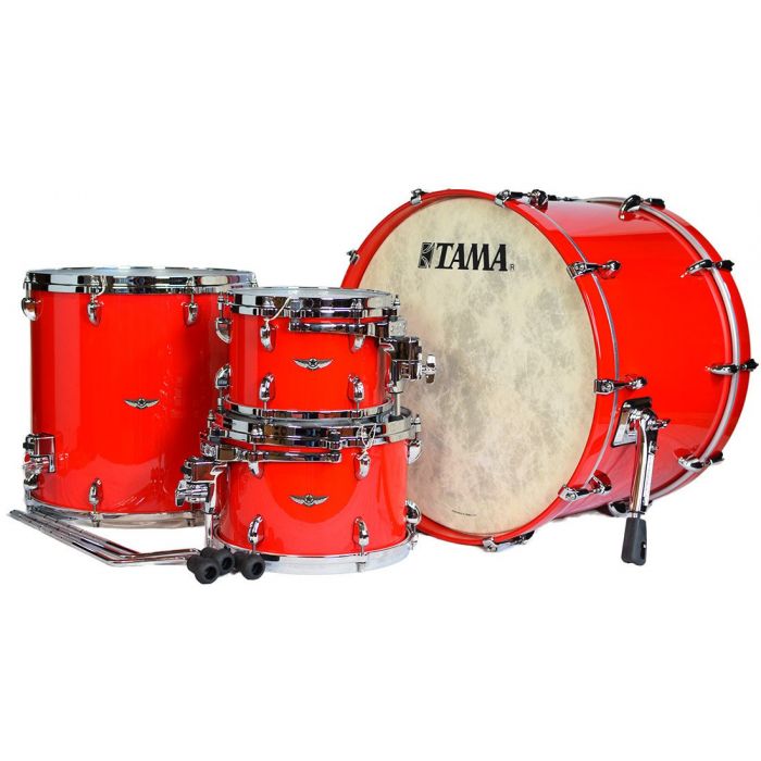Tama Star Walnut 22" 4-Piece Shell Pack in Solid Candy Red Set