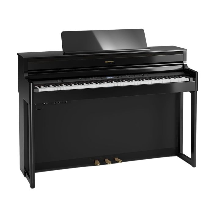 Roland HP704 Digital Piano Polished Ebony Angle