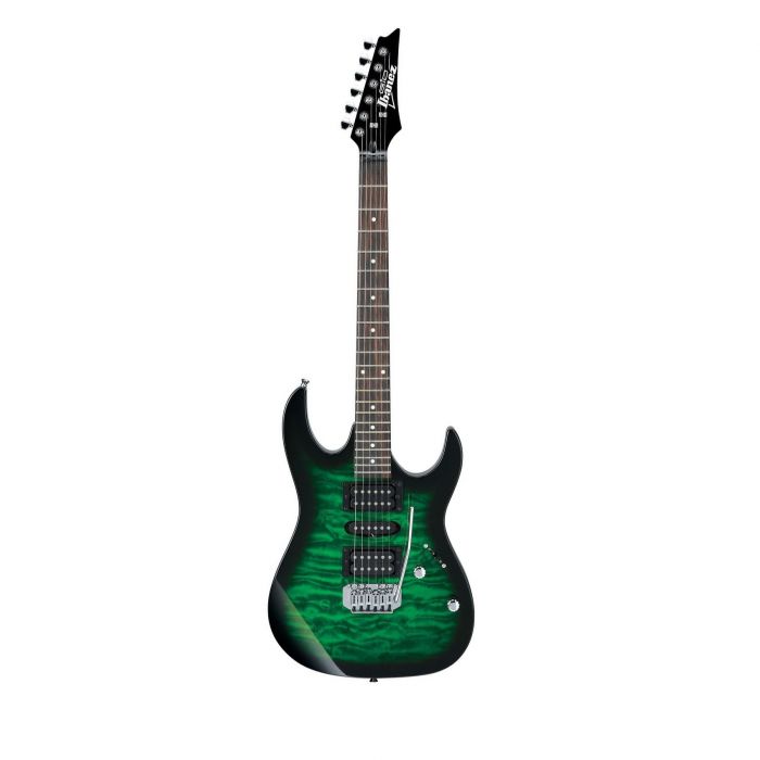 Overview of the Ibanez GRX70QA Electric Guitar Transparent Emerald Burst