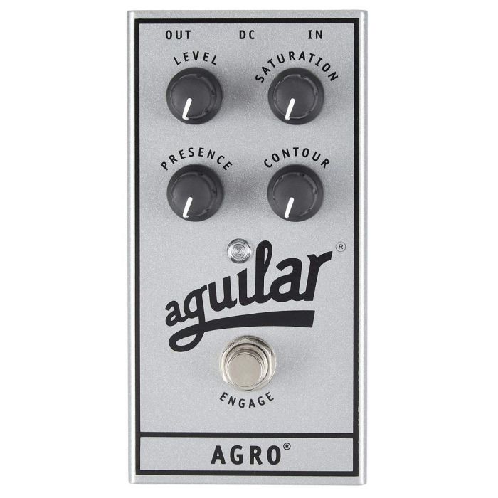 Top-down view of a Aguilar Effect Pedal AGRO Anniversary Edition Bass Overdrive