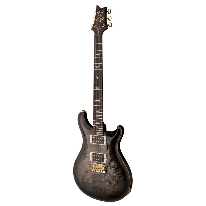 Right angled view of a PRS Custom 24 Guitar Pattern Thin, Charcoal