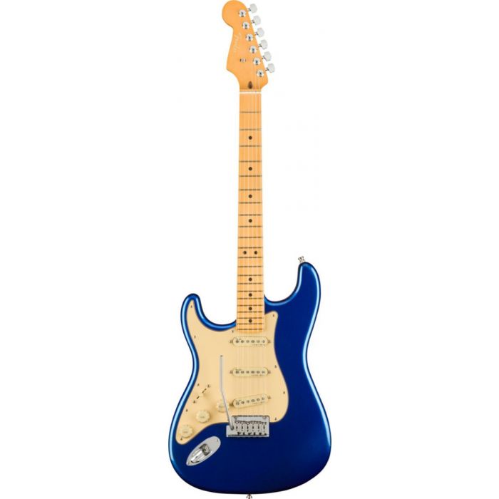 Overview of the Fender American Ultra Stratocaster Left-Hand MN Cobra Blue