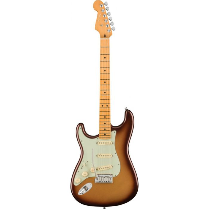 Overview of the Fender American Ultra Stratocaster Left-Hand MN Mocha Burst