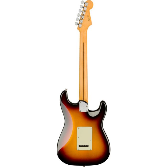 Back view of the Fender American Ultra Stratocaster Left-Hand MN Ultraburst