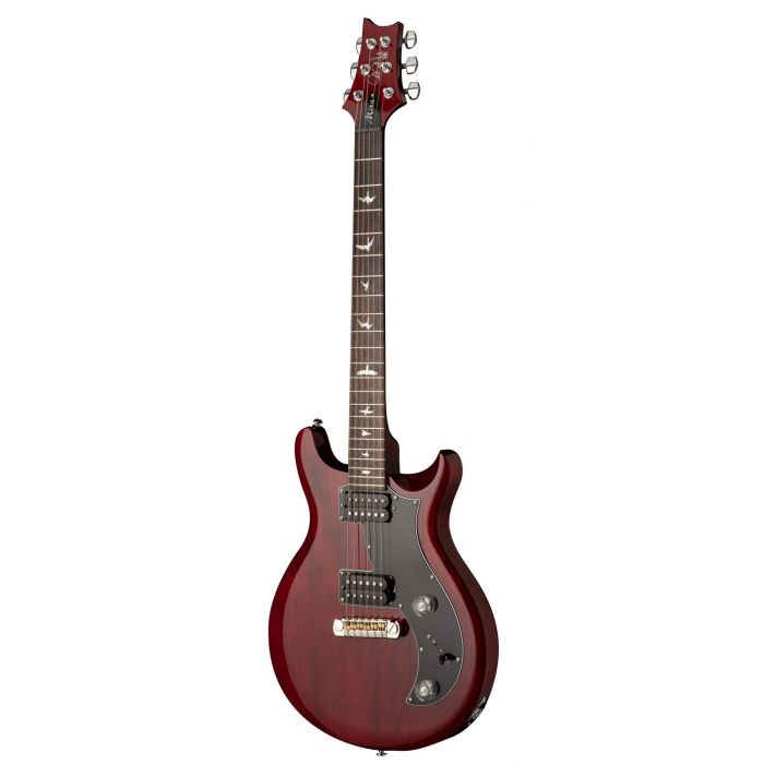 Right-angled view of a PRS SE Mira Electric Guitar, Vintage Cherry