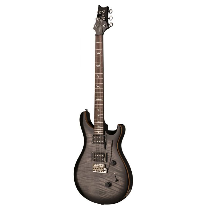 Front right angled view of a PRS SE Custom 24 Electric Guitar, Charcoal Burst