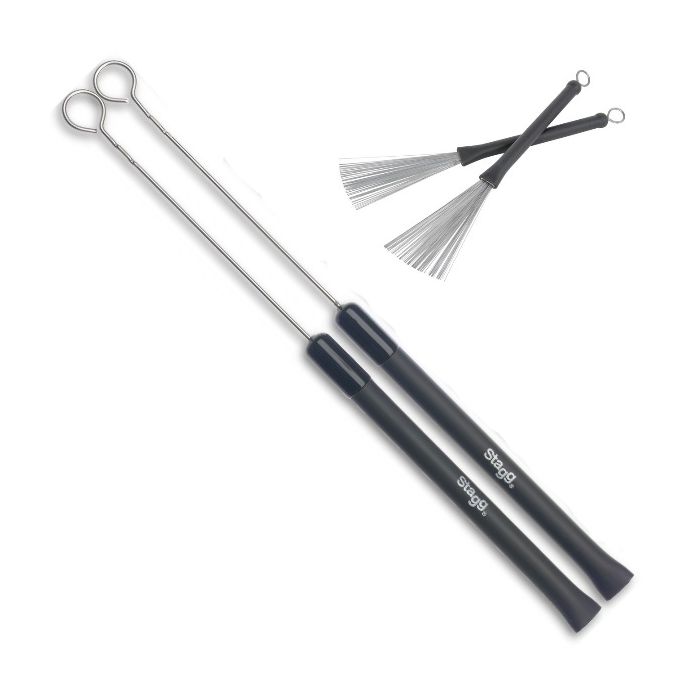 Stagg SBRU20-RM Telescopic Brushes - Rubber Handle