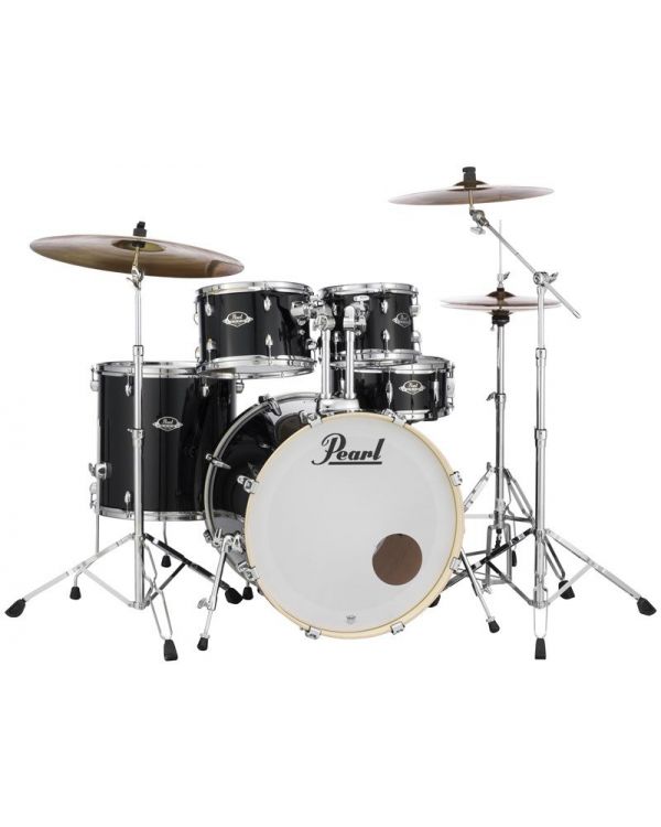 Pearl Export Drum Set w/ Stands & Sabian Cymbals, Jet Black