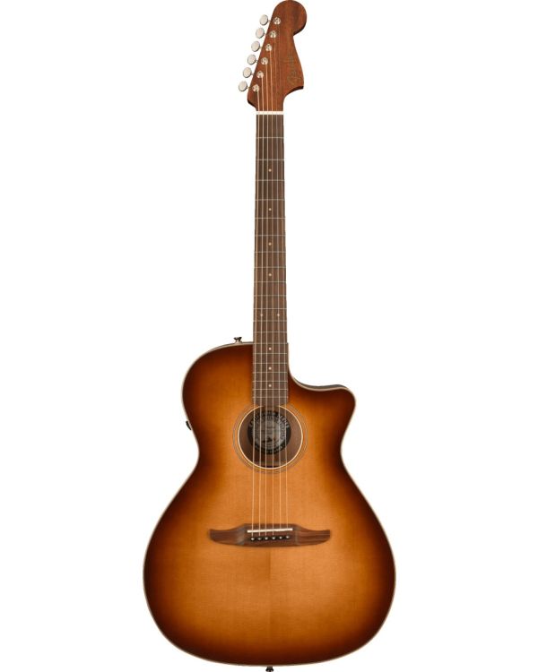 Fender Newporter Classic Electro-Acoustic Guitar, Aged Cognac Burst
