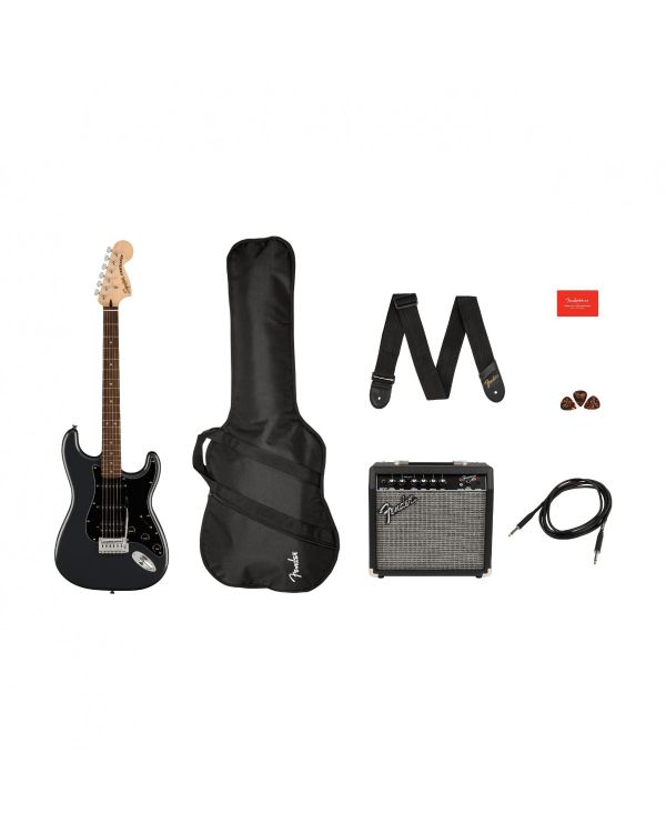 Squier Affinity Stratocaster HSS Pack, LRL Charcoal Frost Metallic