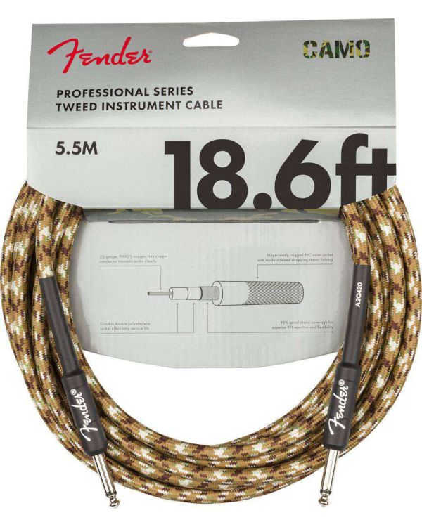 Fender Professional Series Cable Straight/Straight 18.6ft Desert Camo