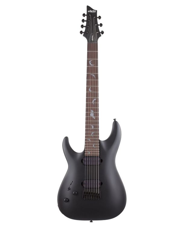 Schecter Damien-7 LH 7-String Left Handed Guitar, Satin Black