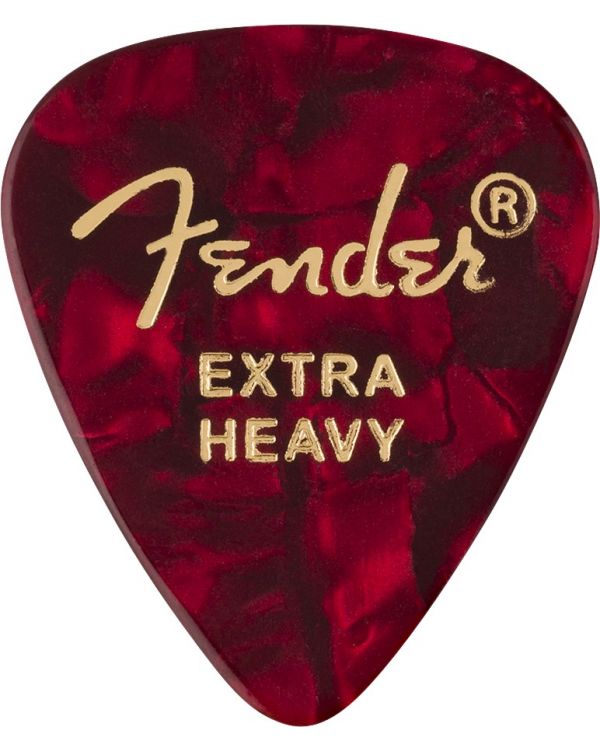 Fender 351 Shape Extra Heavy Premium Picks 12 Pack, Red Moto