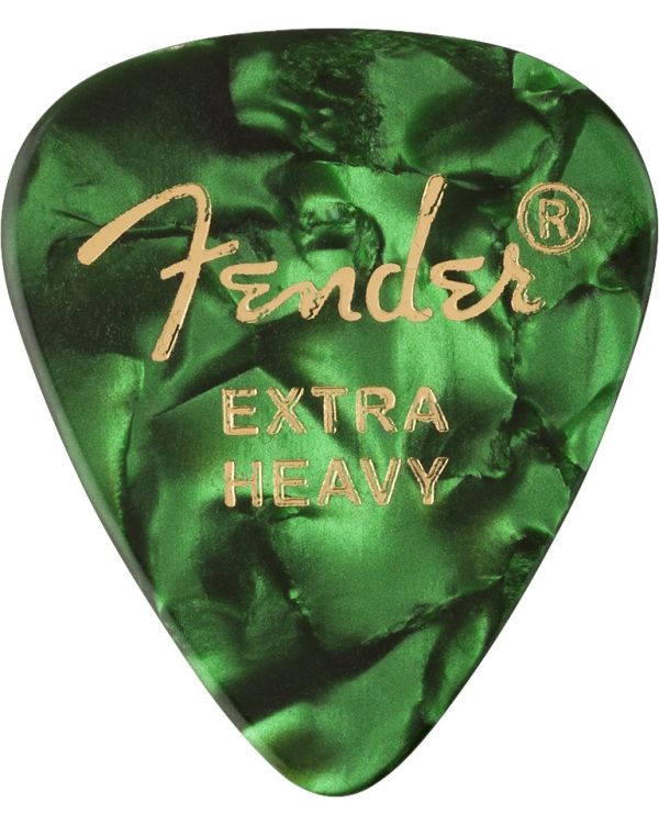 Fender 351 Shape Extra Heavy Premium Picks 12 Pack, Green Moto
