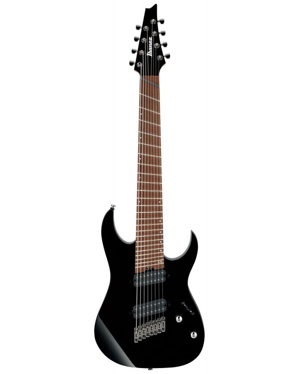 Ibanez RGMS8-BK RG Iron Label 8 String Multi-scale Guitar, Black