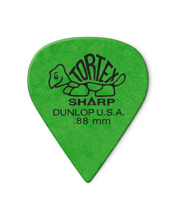 Dunlop Tortex Standard Sharp Green 0.88mm Players (12 Pack)