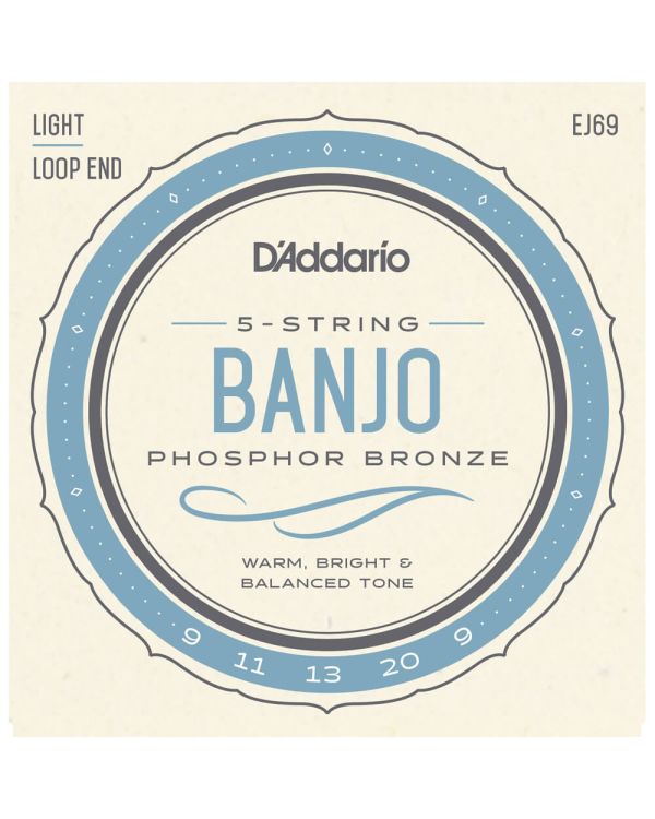 DAddario EJ69 5-String Ball-End Banjo Strings Phosphor Bronze Light 9-20